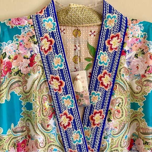 NEW Johnny Was Rivoray Nani Kimono Reversible Long Coat Silk Embroidered Size L - Picture 10 of 16